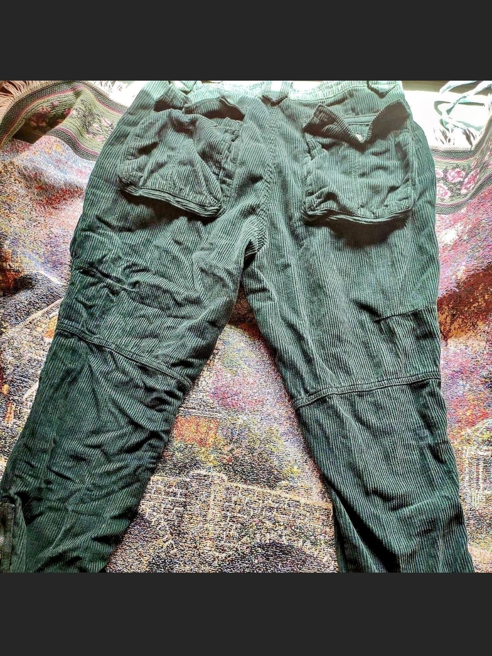 Dark Green Corduroy Skinny Pants - Casual Workwear